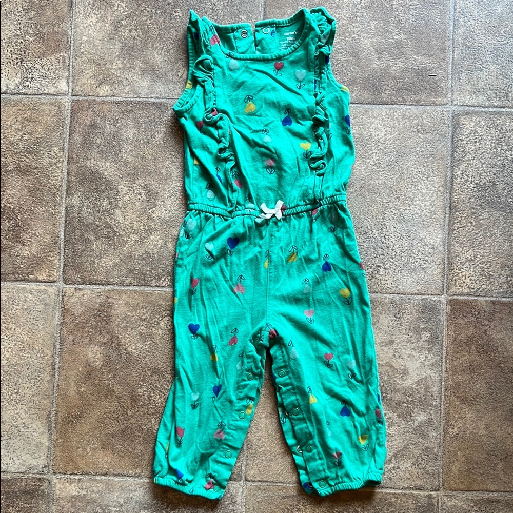Carter's Green Jumpsuit Elastic Waist Ankle-Length